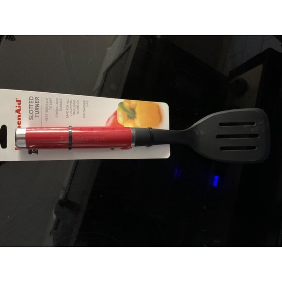 KitchenAid Red Classic Nylon Slotted Turner 13.66-Inch Aqua Sky - Picture 2 of 11